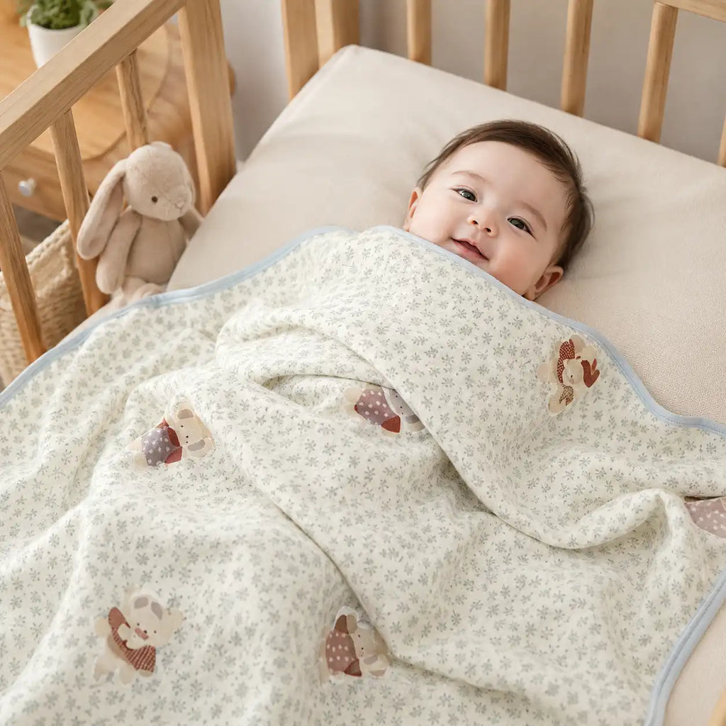 100% Organic Knit Cotton Baby Swaddle Blanket - Ultra-Soft Newborn Receiving Blanket & Nursery Crib Cover